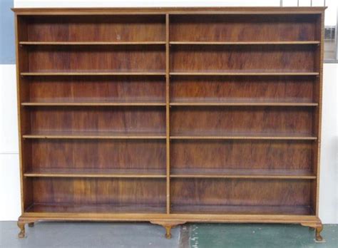 Basic low wide bookcase (2 shelves) in white. Large open bookcase, 252 cm wide, 34 cm deep, 190 cm high ...