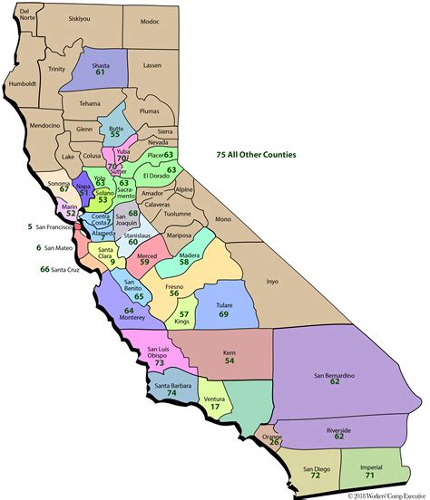 Californiacountymap Copy Workers Comp Executive