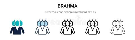 Icône Brahma En Forme De Trait Fin Rempli Illustration Vectorielle De