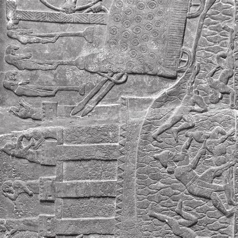 Relief Carving From The Central Palace At Nimrud Showing Two Assyrian