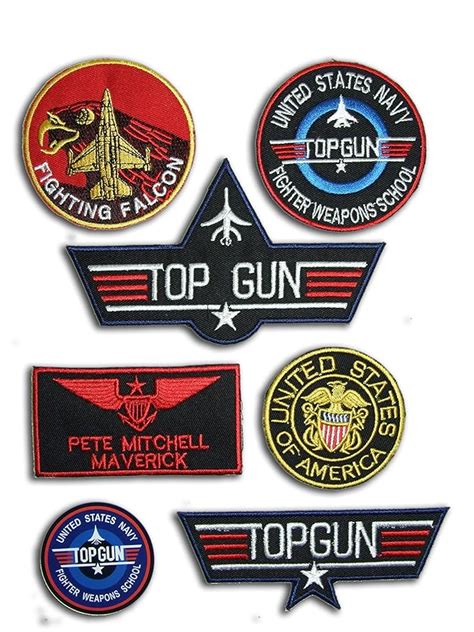 Top Gun Maverick Fancy Dress Patches 6 Patches 1 Decal Iron On