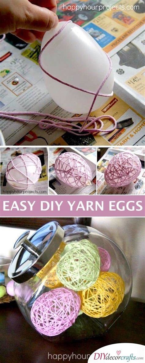 In fact, adults can have even more fun with their easter gift giving because they can skip the lousy jellybeans and sugary treats and give things that will be functional and thoughtful. DIY Yarn Eggs - Easter Crafts for Adults | Easter crafts ...