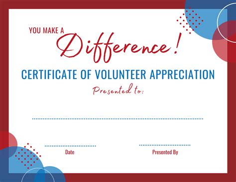 Printable Certificates For Volunteer Appreciation