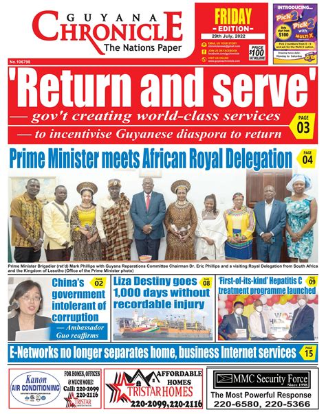 Guyana Chronicle E Paper 29 07 2022 By Guyana Chronicle Issuu