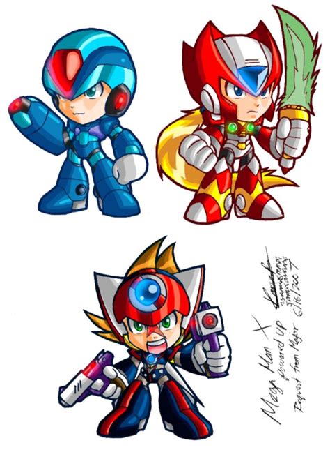 The Trio Chibi Xd Mega Man Art Mega Man Capcom Art