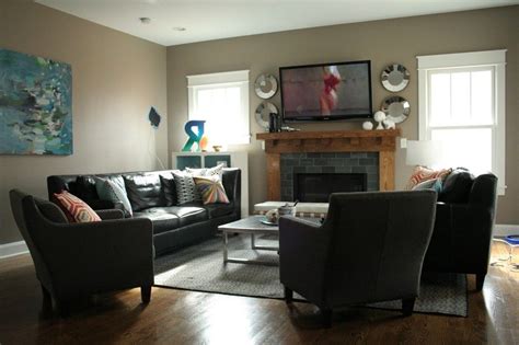 Narrow Living Room Layout With Tv Two Recliners And A Sofa