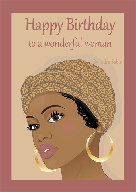 This Afrocentric Birthday Card For Women Shows The Face Of A Gorgeous African Birthday
