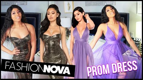 Trying On Fashion Nova Prom Dresses Youtube