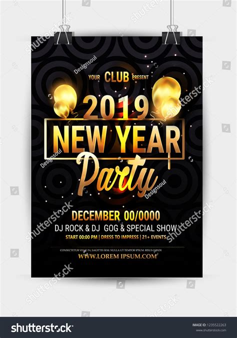 Nye New Year Eve 2019 Party Stock Vector Royalty Free 1235522263