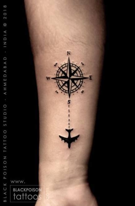 33 Ideas Tattoo Compass Feather Art Tattoo Compass Tattoo Airplane