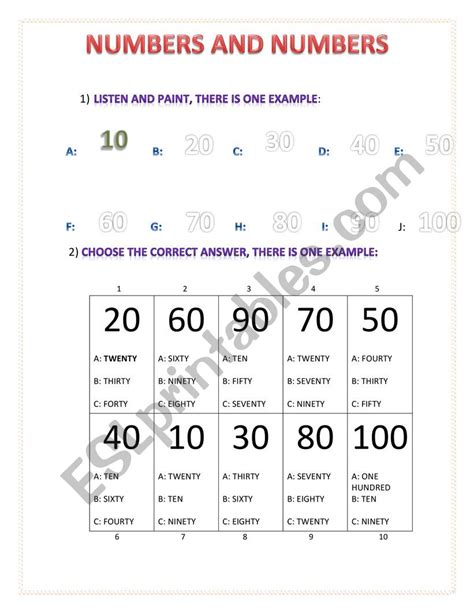 Reading Numbers In English