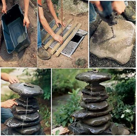 Diy Stacked Rock Fountain