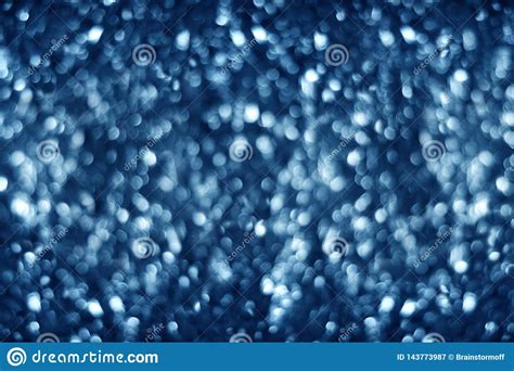 Blurred Dark Blue Shiny Glitter Bokeh Background