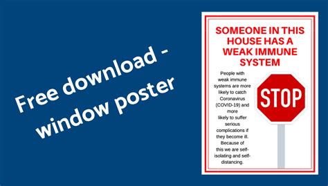 Free Window Poster Download For Those Self Isolating Or With Weak