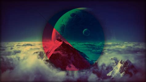 Planet Circle Geometry Colorful Mountain Space Shapes Polyscape