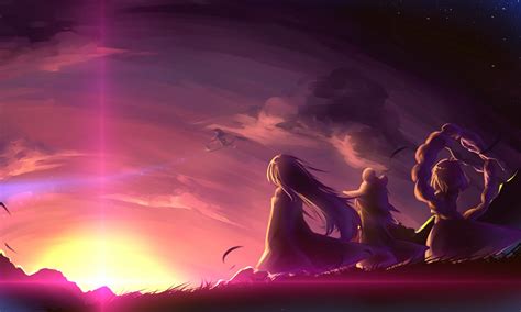 Purple Sunset Anime Wallpapers Wallpaper Cave