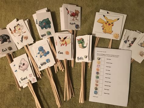 Pokémon Birthday Scavenger Hunt 10 Of Each Type Except Only 2 Pikachu