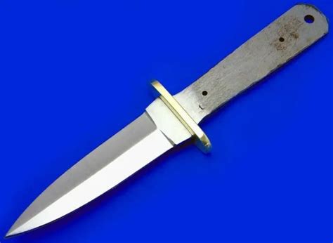 Double Edge Boot Dagger Fixed Blade Knife Making Blade Blank With Brass