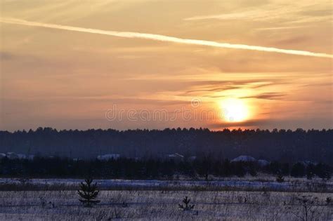 Frosty January Sunset Stock Photo Image Of Curves Light 241558916