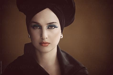 Woman With The Black Turban On Her Head By Mosuno Fashion Turban