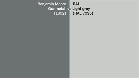 Benjamin Moore Gunmetal 1602 Vs Ral Light Grey Ral 7035 Side By
