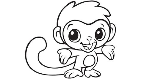 Connect the dots monkey coloring page. Cute Baby Monkey Coloring Pages Printables - Coloring Home