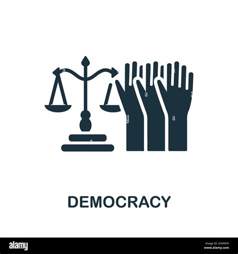 Democracy Icon Monochrome Sign From Human Rights Collection Creative