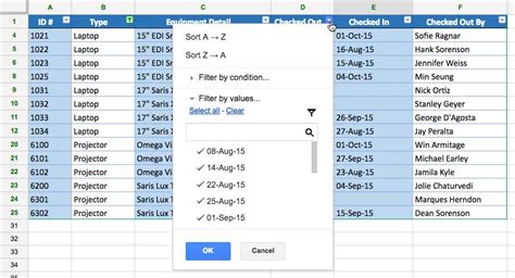 Google Sheets Sorting And Filtering Data
