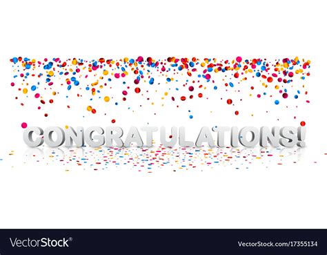 Congratulations Background With Colorful Confetti Vector Image