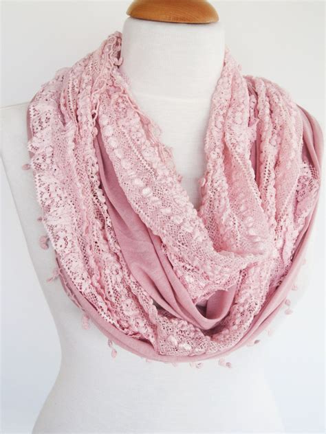 Powder Pink Elegant Lace Scarf Christmas By Mediterraneanlights Lace Scarf Outfit
