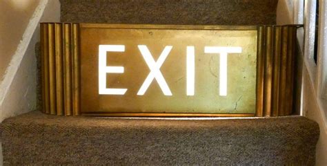 Gold Odeon Cinema Exit Sign Electric Light Exit Sign Electric