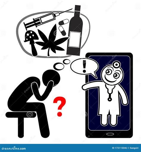Help With Drugs And Alcohol Sketch Vector Illustration Cartoondealer