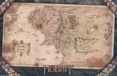 The Hobbit Map Of Middle Earth Poster 22x34 Bananaroad