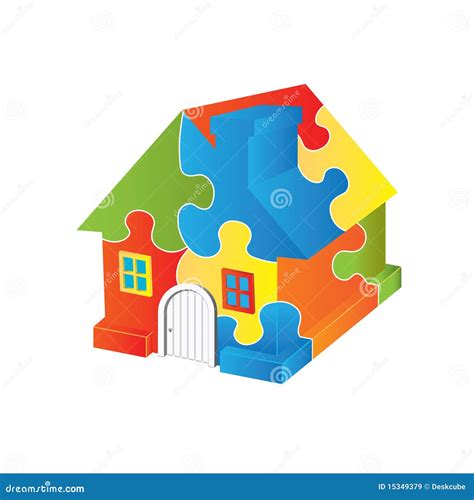 Logo Puzzle House Stock Vector Illustration Of Icon 15349379