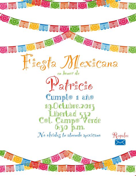 Fiesta Mexicana Invitaciones Mexicanas Para Editar Formatoapa My