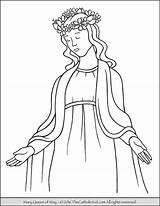 Mary Coloring Crowning Pages Catholic Queen Mother Clipart Jesus Kids Children Kid Color Saint Colouring Printable Sheets Heaven Thecatholickid Lady sketch template