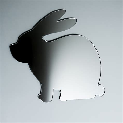3mm Thick Acrylic Mirror Sitting Rabbit Shape