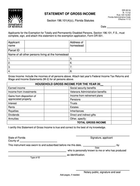 2012 2020 Form Fl Dr 501a Fill Online Printable Fillable Blank