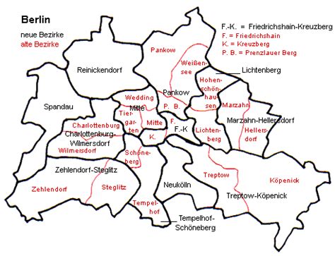 Berlin - Stadt Berlin Ortsteile Stadtteile Karte Berlin