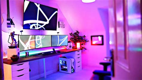 Pink And Purple Gaming Setup The High Standard Of Hardware