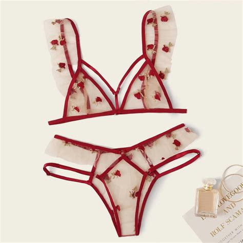 Gzaac Bra New Sexy Fashion G String Thong Sleepwear Underwear Lingerie Flower Lace Joybuy