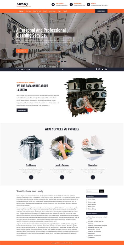 Laundry Wordpress Theme Crafted For Laundry And Cleaning Services