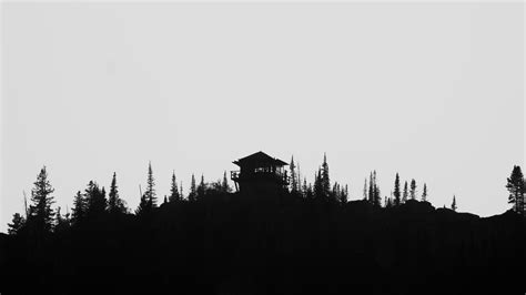 Black And White Fire Watch Tower Wallpapers Wallpaper Cave