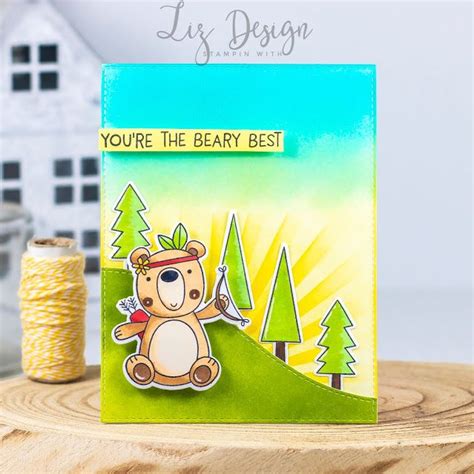 Stampin With Liz Design Beary Big Adventure Card Mftstamps My