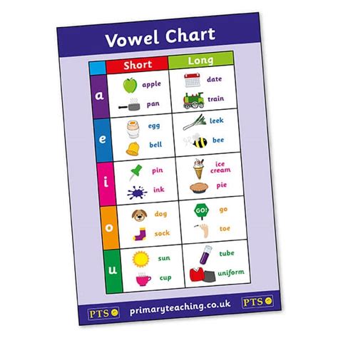 Long Vowels Chart Etsy Vowel Chart Phonics Sounds Chart Phonics Chart