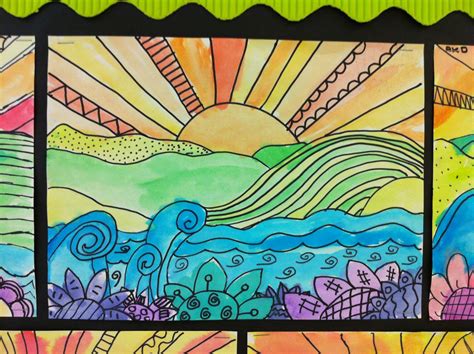 Apex Elementary Art Foreground Middle Ground Background Line Art