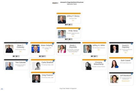 Amazons Organizational Structure Template Organizational Chart