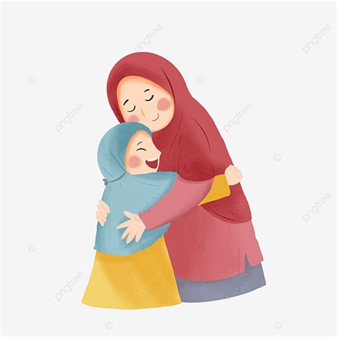 Gambar Ilustrasi Ibu Dan Anak Islam Yang Cantik Happy Hari Ibu
