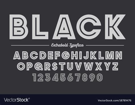 Extra Bold Decorative Font Design Alphabet Vector Image