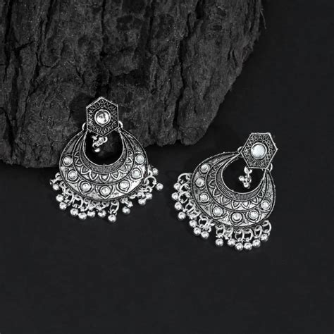 Oxidised Chandbali Earrings Annora Collection